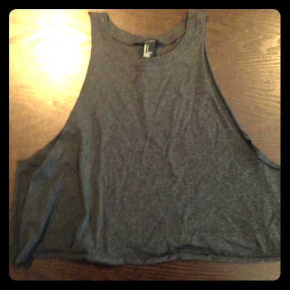 F21 gray crop tank