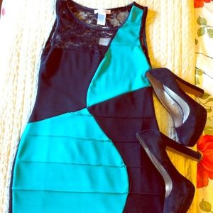 Lace back bodycon dress