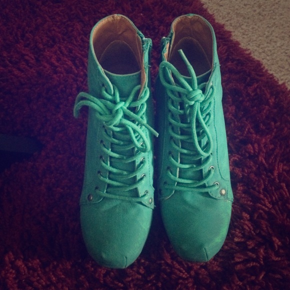Qupid Boots - Turquoise boots