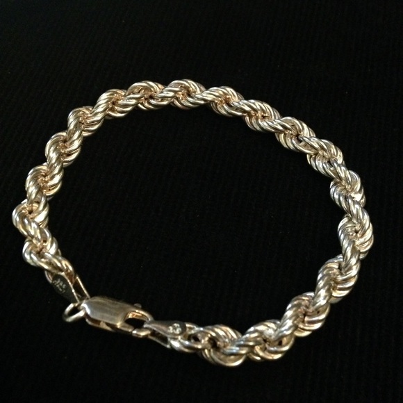 High quality twisted rope chain Sterling bracelet