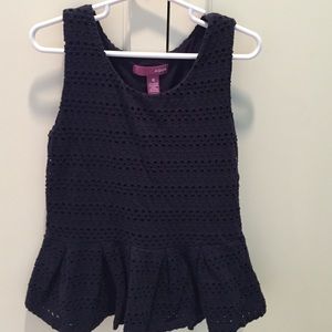 Aqua Girls eyelet peplum top.