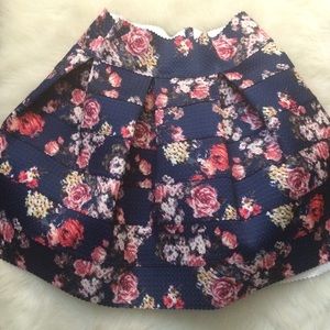 Floral textured skater skirt