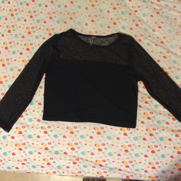 Black grunge crop top