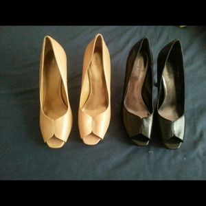 Nine West leather heels.   Euc. Two pairs