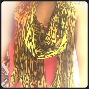 Yellow and brown faded tribal scarf