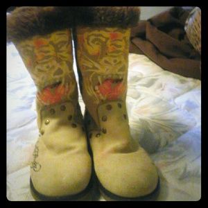 Ed Hardy Suede Boots