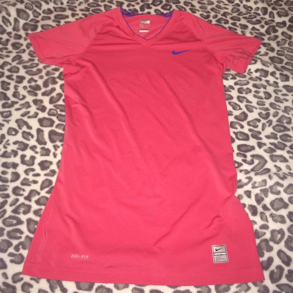 Nike pro Dri fit pink vneck