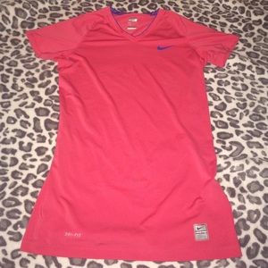 Nike pro Dri fit pink vneck