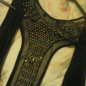 Black sleeveless cover top