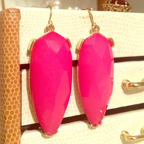 Kendra Scott Inspired Hot Pink Fuchsia Earrings