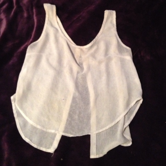 Off white open back tank