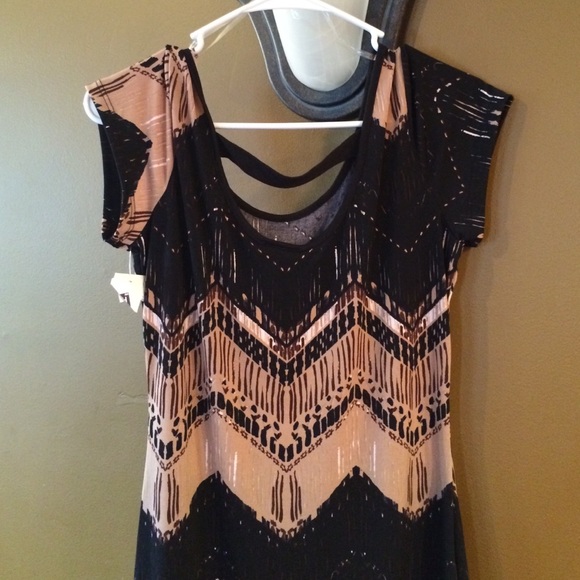 Brown and Black Pattered Dress - Picture 2 of 4