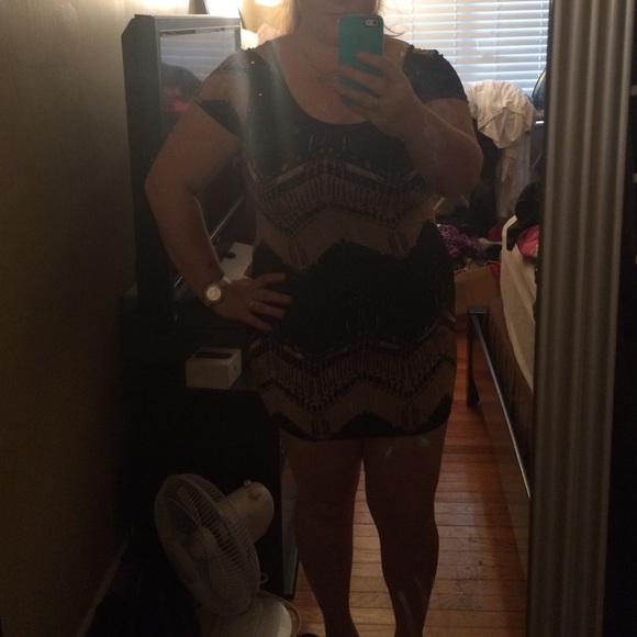 Brown and Black Pattered Dress - Picture 3 of 4