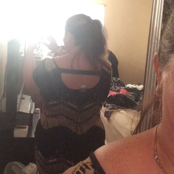 Brown and Black Pattered Dress - Picture 4 of 4