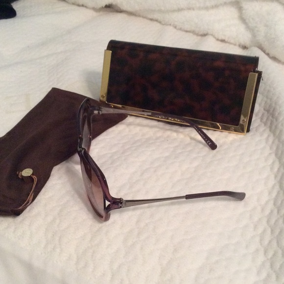 Tory Burch eggplant and caramel sunglasses