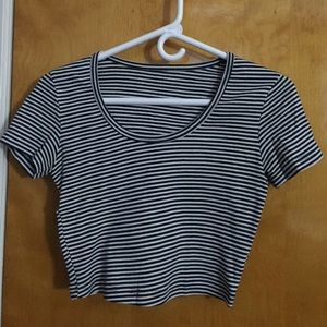 American Apparel Stripped Cropped Top