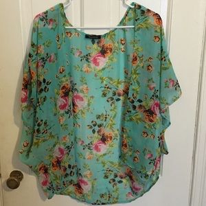 Mint green floral kimono SZ: M