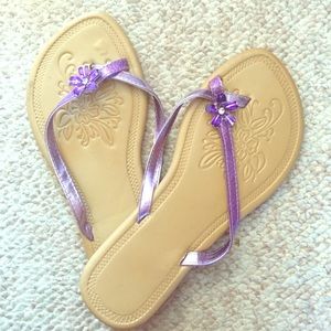 Purple Flowered Sandals
