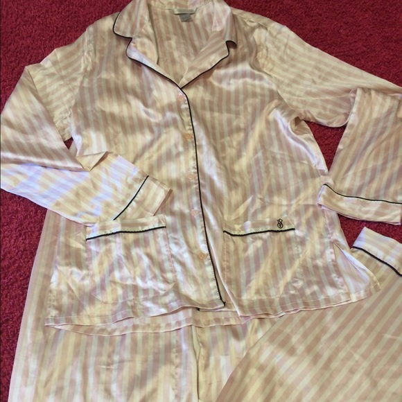 Victoria's secret classic striped silk pajamas
