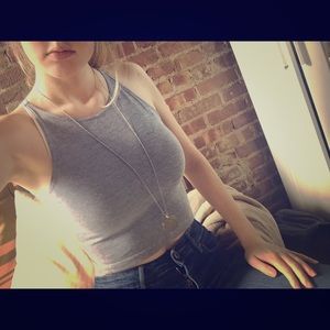 Brandy Melville grey crop top!