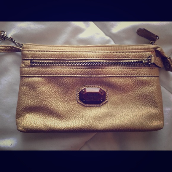 Gold Nicole Miller wristlet