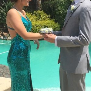 Turquoise/ teal prom dress