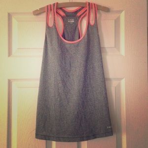 Orange and gray athletic tank top