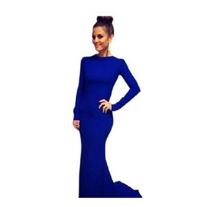 Long royal blue dress