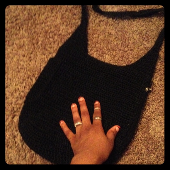 Black Crochet Purse