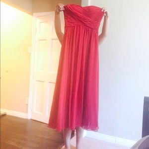 Red long prom dress