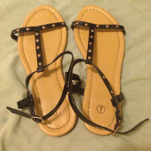 Black and Gold sandals with studs!