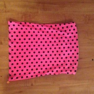 Pink and black tube top