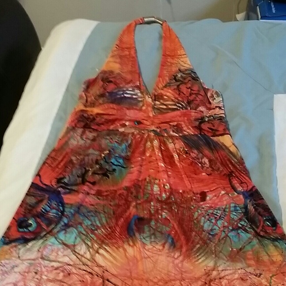 Beautiful summer halter dress .