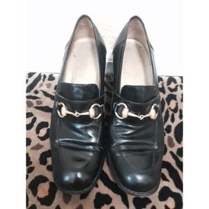 Authentic chunky heeled Gucci loafers!