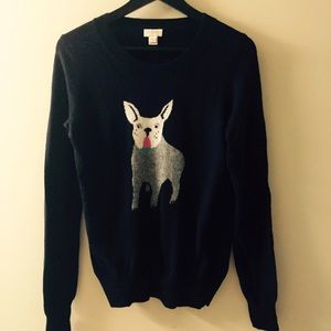 J. Crew dark navy blue bulldog sweater
