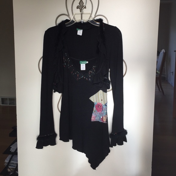 2 piece sweater cami and bolero sweater jacket.
