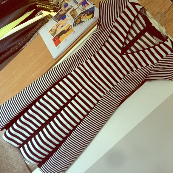 Black and white striped dress