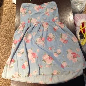 Strapless floral dress NWT