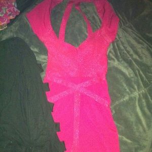Pink club bebe dress w cut arm cover up