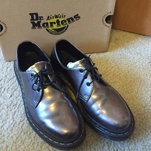 Dr Martens Pewter Shoe in Spectra (Patent)