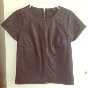 Faux Leather Top