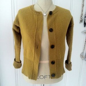 Mustard yellow/green LOFT sweater