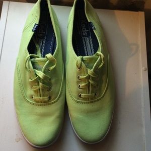 light green keds with matching sparkly laces