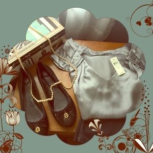 Talbots Gray Ombré Top