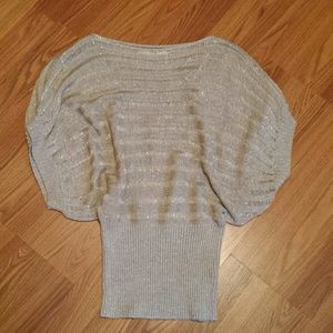 Forever 21 Champagne slouchy sweater with shimmer