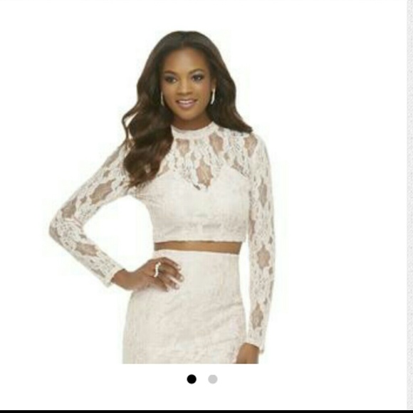 Peach Lace two piece set