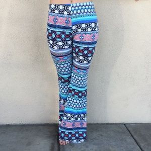 Bellbottom patterned cotton pants