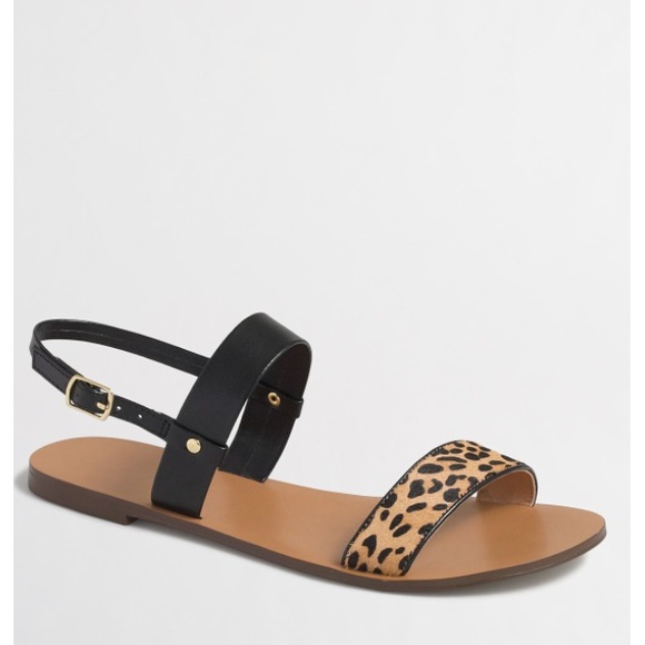 J. Crew Factory Leopard Double-Strap Sandals