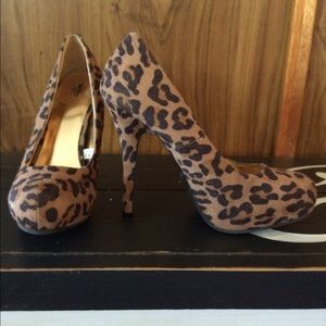 Leopard print high heels