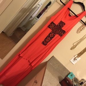 Top/dress orange cross